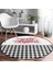Real Homes Realhomes Mery Christmas Temalı Ekose Tasarımlı Modern Siyah Outdoor Yıkanabilir Kaymaz Tabanlı Yuvarlak Halı 2