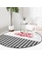 Real Homes Realhomes Mery Christmas Temalı Ekose Tasarımlı Modern Siyah Outdoor Yıkanabilir Kaymaz Tabanlı Yuvarlak Halı 3