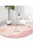 Real Homes Realhomes Gül Motifli Bohemian Modern Pembe Salon ve Oturma Odası Yıkanabilir Kaymaz Tabanlı Yuvarlak Halı 3