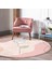 Real Homes Realhomes Gül Motifli Bohemian Modern Pembe Salon ve Oturma Odası Yıkanabilir Kaymaz Tabanlı Yuvarlak Halı 4