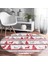 Real Homes Realhomes Geyik ve Çam Ağaçları Dijital Baskılı Modern Bordo Mutfak Yıkanabilir Kaymaz Tabanlı Yuvarlak Halı 3