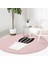 Real Homes Pembe Zemin Kaktüs Motifli Dijital Baskılı Modern Mutfak Yıkanabilir Kaymaz Tabanlı Yuvarlak Halı 2