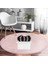 Real Homes Pembe Zemin Kaktüs Motifli Dijital Baskılı Modern Mutfak Yıkanabilir Kaymaz Tabanlı Yuvarlak Halı 4