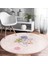 Real Homes Realhomes Bohemian Özel Tasarım Pembe Salon ve Oturma Odası Yıkanabilir Kaymaz Tabanlı Yuvarlak Halı 4