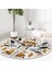 Real Homes Realhomes Merry Christmas Temalı Dijital Baskılı Modern Gold Balkon Yıkanabilir Kaymaz Tabanlı Yuvarlak Halı 1