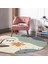 Real Homes Pastel Zeminde Onedraw Çizimli Bayan Silüeti Dijital Baskılı Modern Renkli Salon ve Oturma Odası Kaymaz Tabanlı Yuvarlak Halı 4