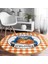 Real Homes Realhomes Turuncu Ekose Wolcome Temalı Outdoor Yıkanabilir Kaymaz Tabanlı Yuvarlak Kadife Halı 2