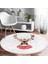 Real Homes Modern Geyik Desen Dijital Baskılı Bordo Salon ve Oturma Odası Yıkanabilir Kaymaz Tabanlı Yuvarlak Halı 2