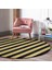 Real Homes Siyah Zeminde Happy Birthday Gold Yazılı Dijital Baskılı Modern Ofis Yıkanabilir Kaymaz Tabanlı Yuvarlak Halı 1