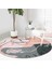 Real Homes Realhomes Bohemian Özel Tasarım Pembe Salon ve Oturma Odası Yıkanabilir Kaymaz Tabanlı Yuvarlak Halı 2