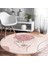 Real Homes Realhomes Bohemian Özel Tasarım Pembe Salon ve Oturma Odası Yıkanabilir Kaymaz Tabanlı Yuvarlak Halı 2