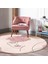 Real Homes Realhomes Bohemian Özel Tasarım Pembe Salon ve Oturma Odası Yıkanabilir Kaymaz Tabanlı Yuvarlak Halı 4
