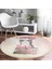 Real Homes Realhomes Fashion Girl Dijital Baskılı Modern Pembe Ofis Yıkanabilir Kaymaz Tabanlı Yuvarlak Kadife Halı 3