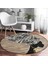 Real Homes Vizon Zeminde Zenci Kadın Tasarımlı Modern Kahverengi Salon ve Oturma Odası Yıkanabilir Kaymaz Tabanlı Yuvarlak Halı 3