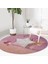 Real Homes Modern Pembe Zeminli 3D Yıldız Desenli Salon ve Oturma Odası Yıkanabilir Kaymaz Tabanlı Yuvarlak Halı 4