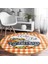 Real Homes Turuncu Ekose Motifli Kabak Tasarımlı Modern Outdoor Yıkanabilir Kaymaz Tabanlı Yuvarlak Halı 2