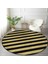 Real Homes Siyah Zeminde Happy Birthday Gold Yazılı Dijital Baskılı Modern Ofis Yıkanabilir Kaymaz Tabanlı Yuvarlak Halı 3