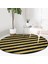 Real Homes Siyah Zeminde Happy Birthday Gold Yazılı Dijital Baskılı Modern Ofis Yıkanabilir Kaymaz Tabanlı Yuvarlak Halı 4