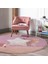 Real Homes Modern Pembe Zeminli 3D Yıldız Desenli Salon ve Oturma Odası Yıkanabilir Kaymaz Tabanlı Yuvarlak Halı 1