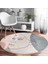 Real Homes Pastel Zeminde Onedraw Çizimli Bayan Silüeti Dijital Baskılı Modern Renkli Salon ve Oturma Odası Kaymaz Tabanlı Yuvarlak Halı 2
