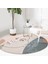 Real Homes Pastel Zeminde Onedraw Çizimli Bayan Silüeti Dijital Baskılı Modern Renkli Salon ve Oturma Odası Kaymaz Tabanlı Yuvarlak Halı 3