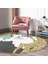 Real Homes Kafes ve Kuş Motifli Gold Modern Motifler Dijital Baskılı Salon ve Oturma Odası Yıkanabilir Kaymaz Tabanlı Yuvarlak Halı 2