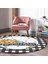 Real Homes Siyah Ekose Kabak Tasarımlı Dijital Baskılı Modern Renkli Outdoor Yıkanabilir Kaymaz Tabanlı Yuvarlak Halı 3