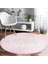 Real Homes Realhomes Home Sweet Dijital Baskılı Pembe Koridor ve Antre Yıkanabilir Kaymaz Tabanlı Yuvarlak Halı 3