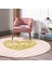 Real Homes Beyaz Zeminde Gold Renkli Love Yazılı Dijital Baskılı Modern Pembe Mutfak Yıkanabilir Kaymaz Tabanlı Yuvarlak Halı 2
