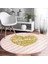 Real Homes Beyaz Zeminde Gold Renkli Love Yazılı Dijital Baskılı Modern Pembe Mutfak Yıkanabilir Kaymaz Tabanlı Yuvarlak Halı 3
