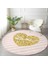 Real Homes Beyaz Zeminde Gold Renkli Love Yazılı Dijital Baskılı Modern Pembe Mutfak Yıkanabilir Kaymaz Tabanlı Yuvarlak Halı 4
