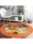 Real Homes Kabak Temalı Turuncu Puantiye Tasarımlı Modern Outdoor Yıkanabilir Kaymaz Tabanlı Yuvarlak Halı 2