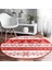 Real Homes Yılbaşı Motifli Özel Tasarımlı Dijital Baskılı Modern Bordo Salon ve Oturma Odası Yıkanabilir Kaymaz Tabanlı Yuvarlak Halı 2