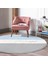 Real Homes Hello Beautiful Mavi ve Gri Dijital Baskılı Lacivert Koridor Antre Yıkanabilir Kaymaz Tabanlı Yuvarlak Halı 3