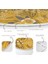 Real Homes Sarı Zeminli Otantik Motifli Yaprak Gold Koridor ve Antre Yıkanabilir Kaymaz Tabanlı Yuvarlak Halı 5