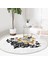 Real Homes Siyah Beyaz Geyikli Merry Christmas Motifli Dijital Baskılı Modern Salon ve Oturma Odası Kaymaz Tabanlı Yuvarlak Halı 2