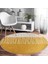 Real Homes Çizgili Retro Tasarımlı Dijital Baskılı Turuncu Salon ve Oturma Odası Yıkanabilir Kaymaz Tabanlı Yuvarlak Halı 4