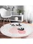 Real Homes Krem Kumlama Zemin Vazo Desenli Dijital Baskılı Modern Pembe Mutfak Yıkanabilir Kaymaz Tabanlı Yuvarlak Halı 3