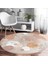 Real Homes Realhomes Bohemian Özel Tasarım Krem Salon ve Oturma Odası Yıkanabilir Kaymaz Tabanlı Yuvarlak Halı 1