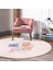 Real Homes Realhomes Bohemian Özel Tasarım Pembe Salon ve Oturma Odası Yıkanabilir Kaymaz Tabanlı Yuvarlak Halı 2