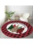 Real Homes Kırmızı Ekose Mery Christmas Özel Tasarım Modern Bordo Outdoor Yıkanabilir Kaymaz Tabanlı Yuvarlak Halı 2