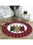 Real Homes Kırmızı Ekose Mery Christmas Özel Tasarım Modern Bordo Outdoor Yıkanabilir Kaymaz Tabanlı Yuvarlak Halı 4