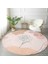 Real Homes Realhomes Gül Motifli Bohemian Modern Pembe Salon ve Oturma Odası Yıkanabilir Kaymaz Tabanlı Yuvarlak Halı 4