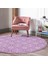 Real Homes Damask Figürlü Özel Tasarım Dijital Baskılı Modern Pembe Salon ve Oturma Odası Yıkanabilir Kaymaz Tabanlı Yuvarlak Halı 4