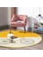 Real Homes Realhomes Sarı Krem Zemin Bisikletli Adam Motifli Gold Banyo Yıkanabilir Kaymaz Tabanlı Yuvarlak Halı 3
