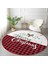 Real Homes Realhomes Mery Christmas Temalı Ekose Tasarımlı Modern Bordo Outdoor Yıkanabilir Kaymaz Tabanlı Yuvarlak Halı 1