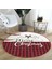 Real Homes Realhomes Mery Christmas Temalı Ekose Tasarımlı Modern Bordo Outdoor Yıkanabilir Kaymaz Tabanlı Yuvarlak Halı 3