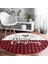 Real Homes Realhomes Mery Christmas Temalı Ekose Tasarımlı Modern Bordo Outdoor Yıkanabilir Kaymaz Tabanlı Yuvarlak Halı 4