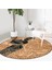 Real Homes Etnik Desen Zeminli Afrika Kadın Motifli Kahverengi Outdoor Yıkanabilir Kaymaz Tabanlı Yuvarlak Halı 1