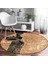 Real Homes Etnik Desen Zeminli Afrika Kadın Motifli Kahverengi Outdoor Yıkanabilir Kaymaz Tabanlı Yuvarlak Halı 3